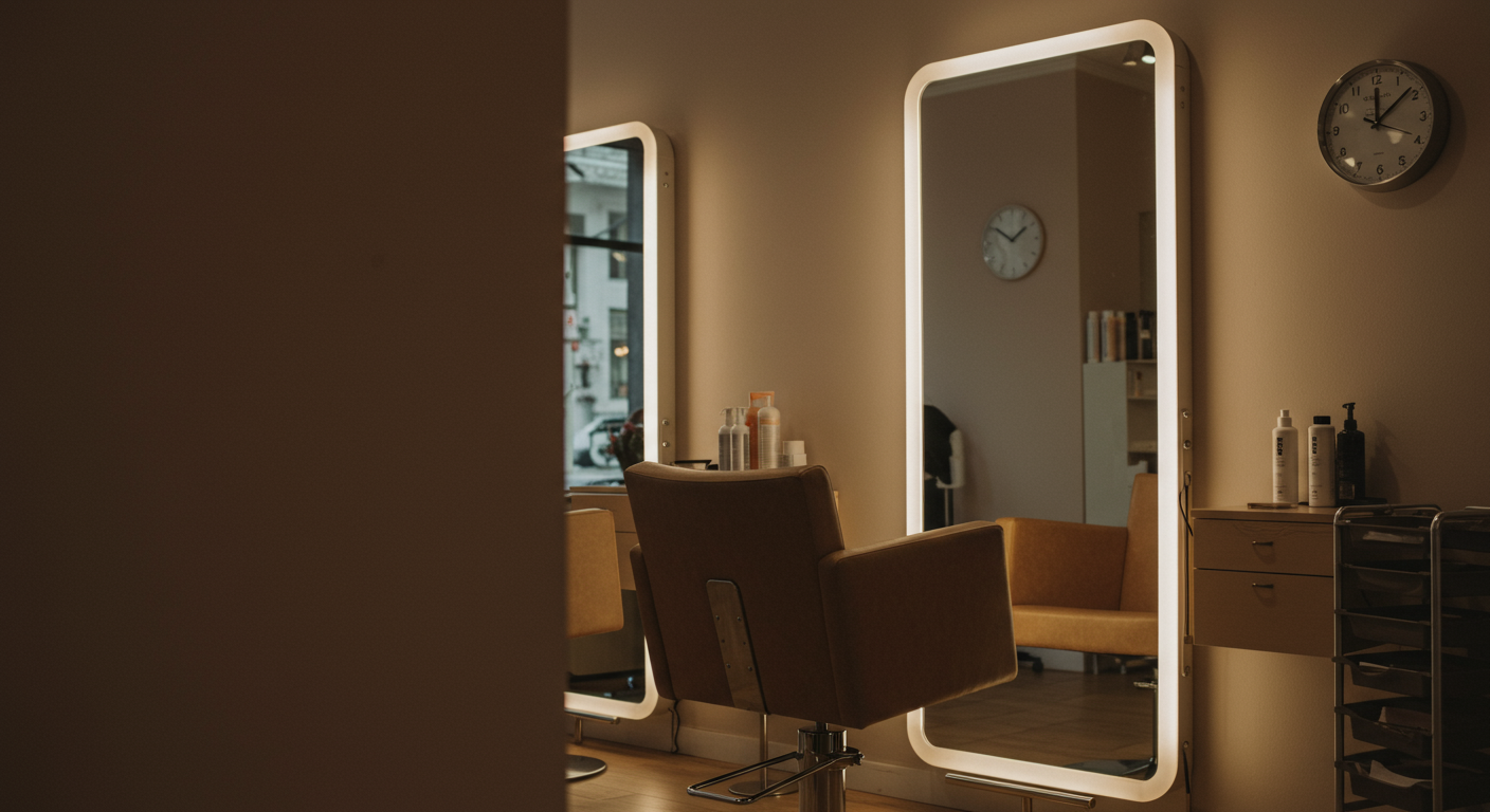 Pusty fotel w salonie i zegar